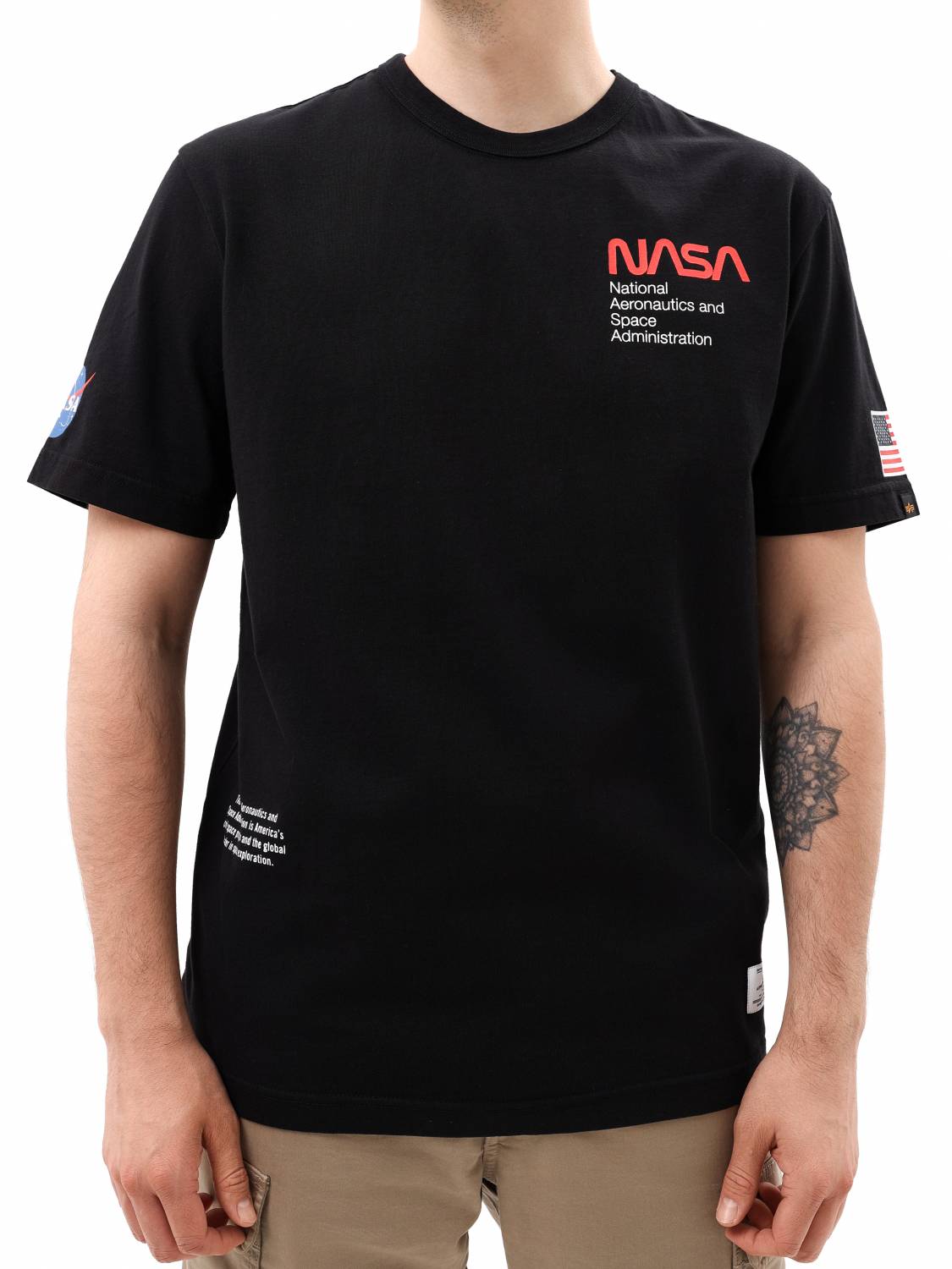 Футболка "NASA Worm Logo" (Black) Alpha Industries