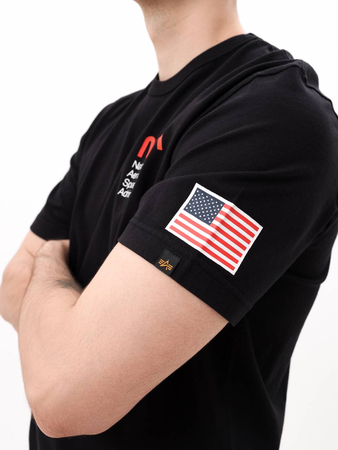 Футболка "NASA Worm Logo" (Black) Alpha Industries