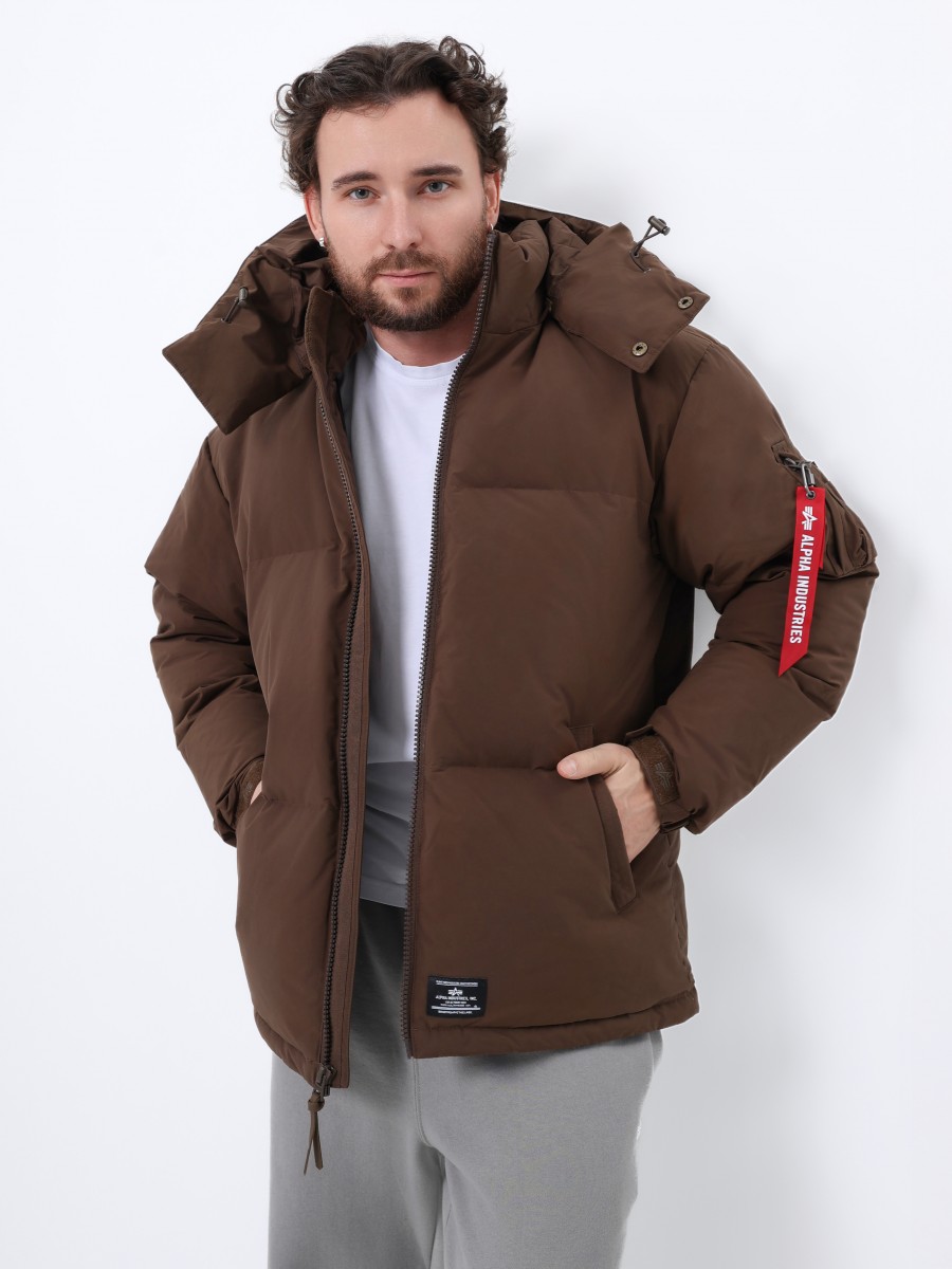 Пуховик / Парка теплая мужская "Puffer Parka" (Espresso) Alpha Industries