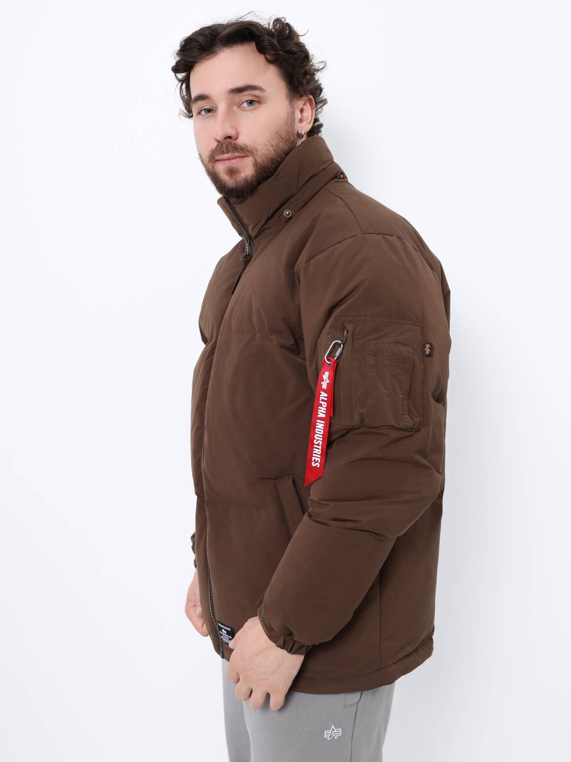 Пуховик / Парка теплая мужская "Puffer Parka" (Espresso) Alpha Industries