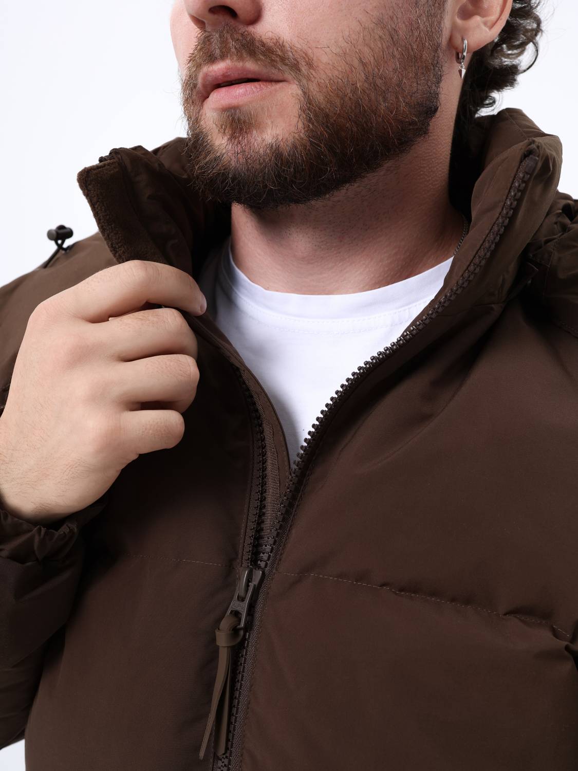 Пуховик / Парка теплая мужская "Puffer Parka" (Espresso) Alpha Industries