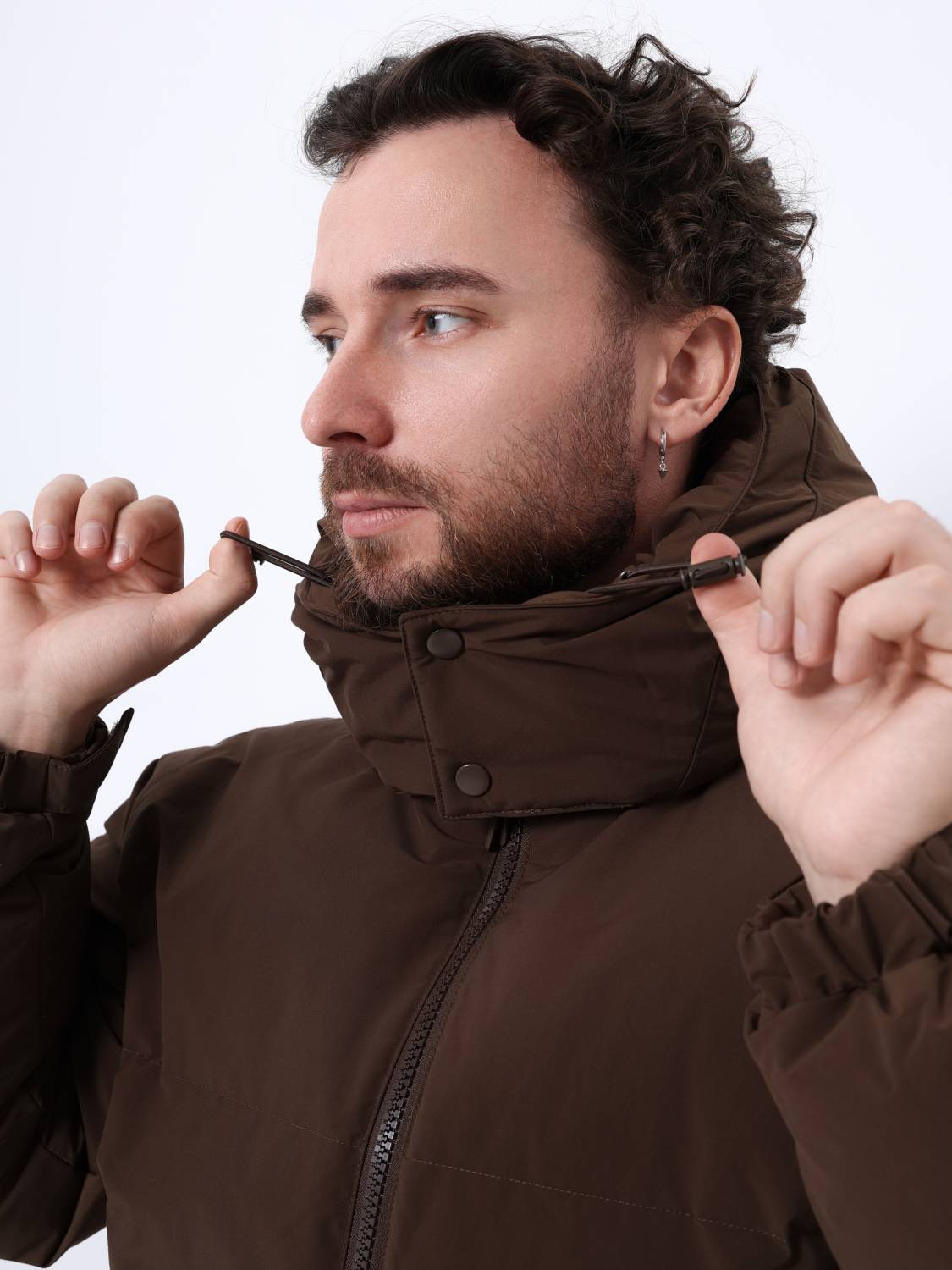 Пуховик / Парка теплая мужская "Puffer Parka" (Espresso) Alpha Industries