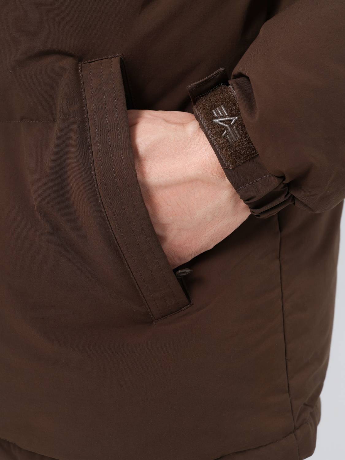 Пуховик / Парка теплая мужская "Puffer Parka" (Espresso) Alpha Industries