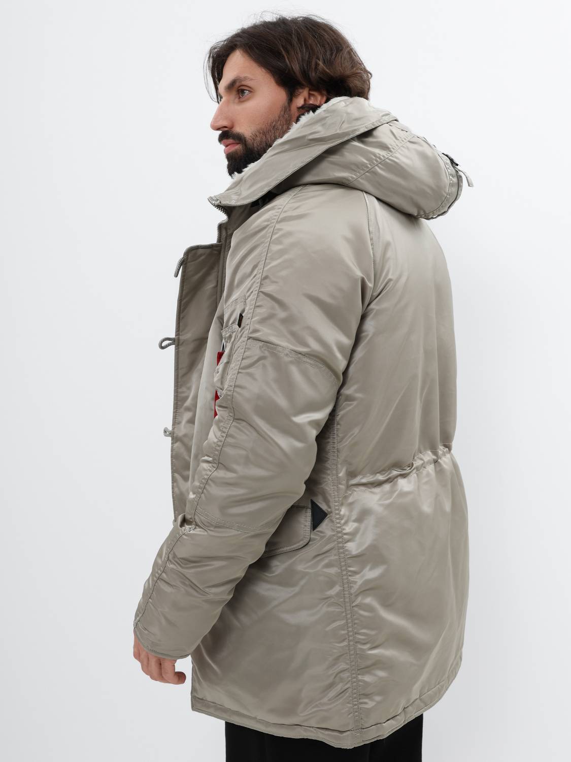 Куртка / Парка теплая мужская "Slim Fit N-3B" (Dark Khaki) Alpha Industries