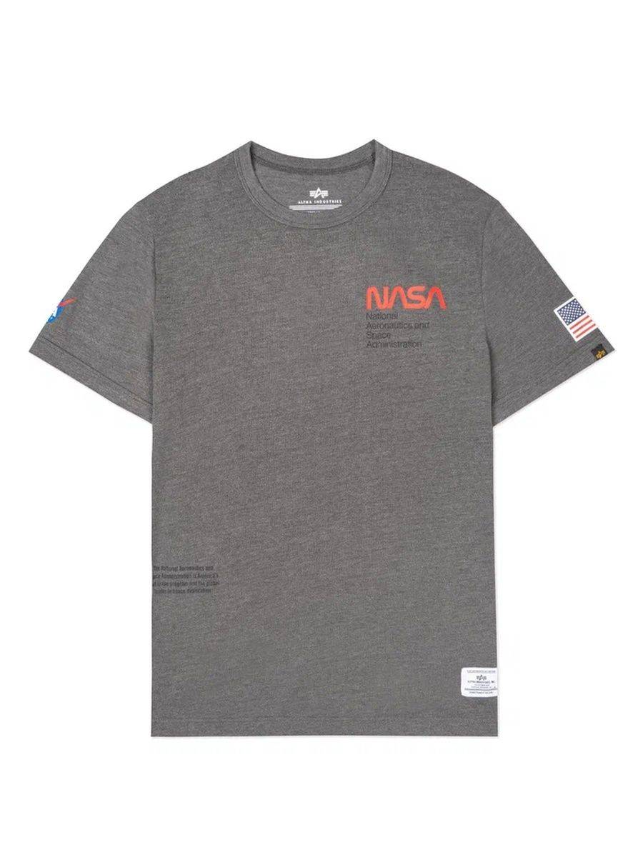 Футболка "NASA Worm Logo" (Dark Charcoal Heather) Alpha Industries