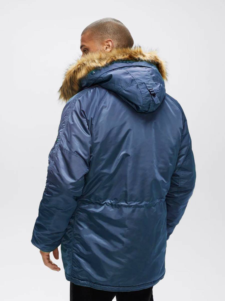 Куртка / Парка теплая мужская "Slim Fit N-3B" (Slate Blue) Alpha Industries
