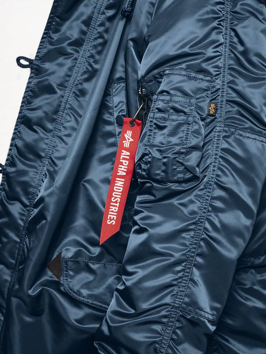 Куртка / Парка теплая мужская "Slim Fit N-3B" (Slate Blue) Alpha Industries
