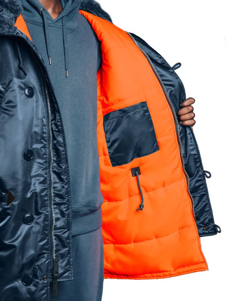 Куртка / Парка теплая мужская "Slim Fit N-3B" (Slate Blue) Alpha Industries