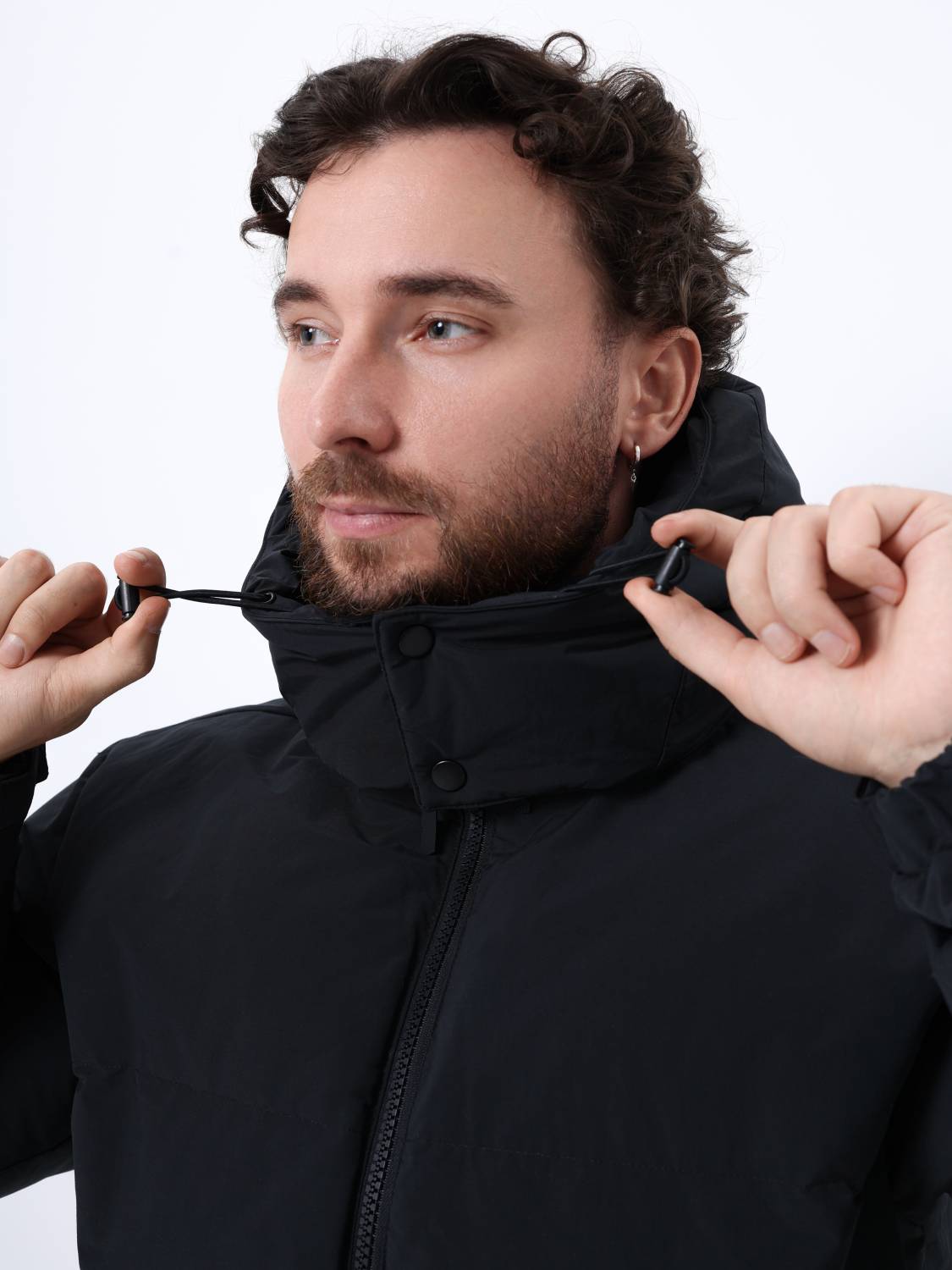 Пуховик / Парка теплая мужская "Puffer Parka" (Black) Alpha Industries