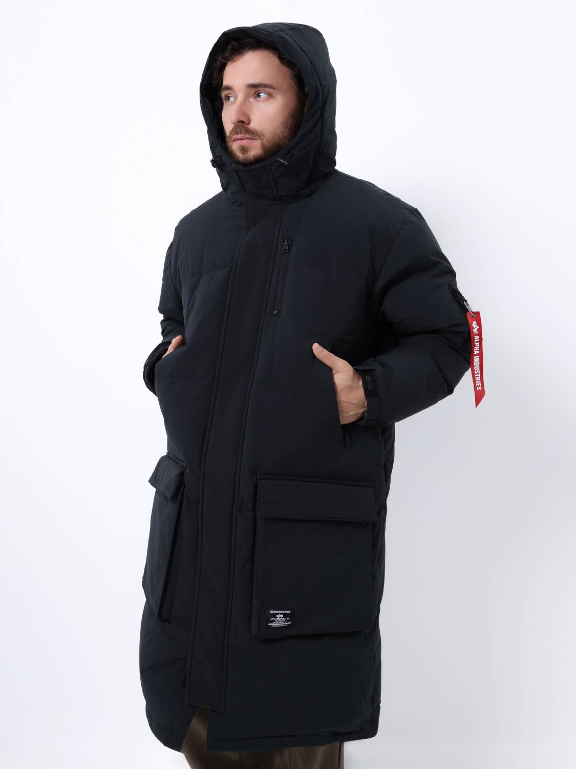 Пуховик / Парка теплая длинная мужская "Long Puffer Parka" (Black) Alpha Industries
