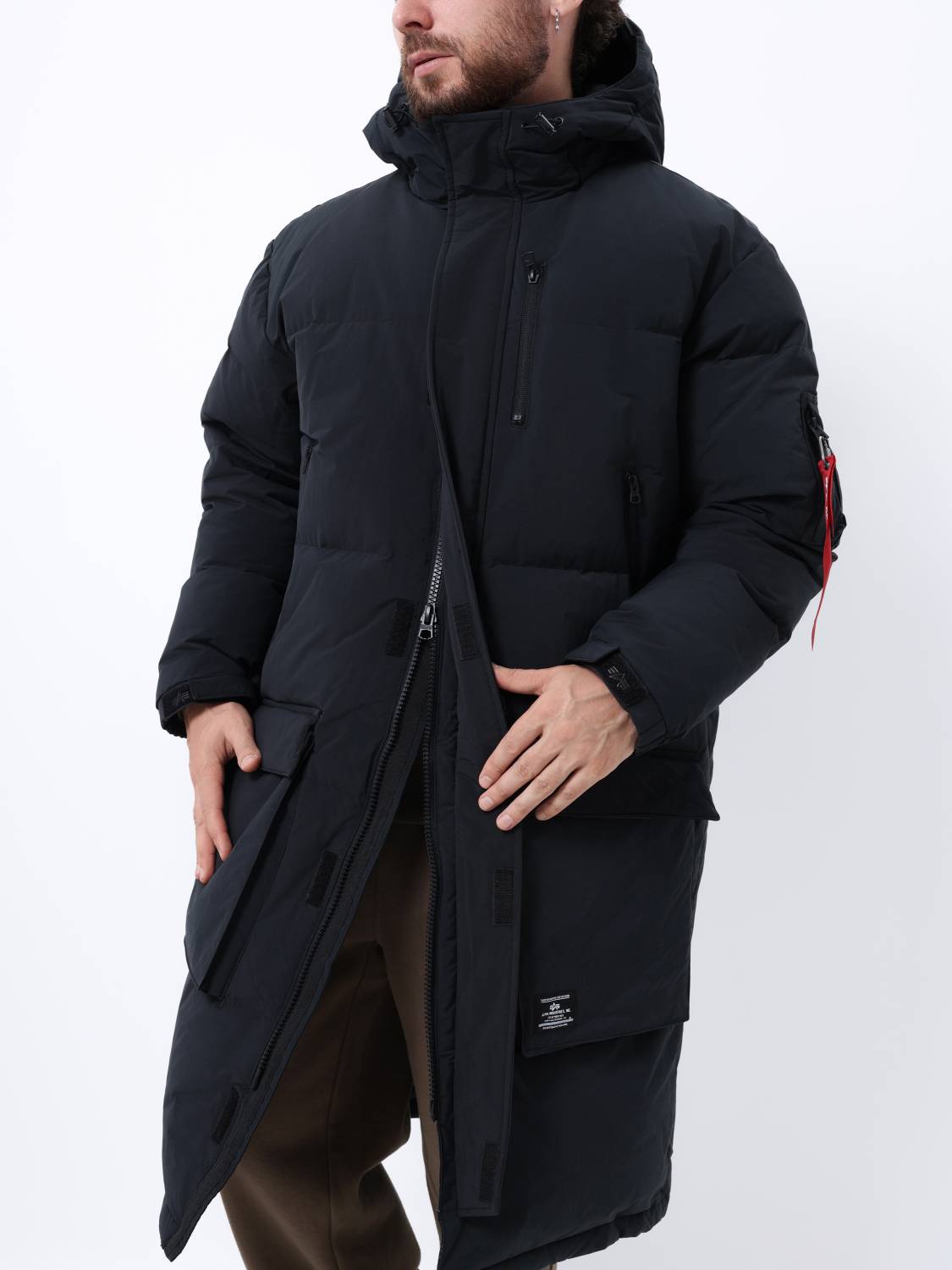 Пуховик / Парка теплая длинная мужская "Long Puffer Parka" (Black) Alpha Industries