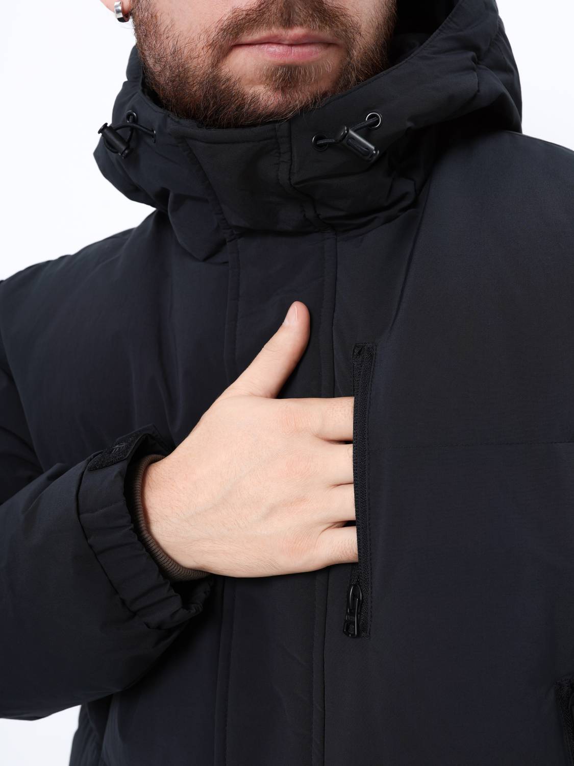 Пуховик / Парка теплая длинная мужская "Long Puffer Parka" (Black) Alpha Industries