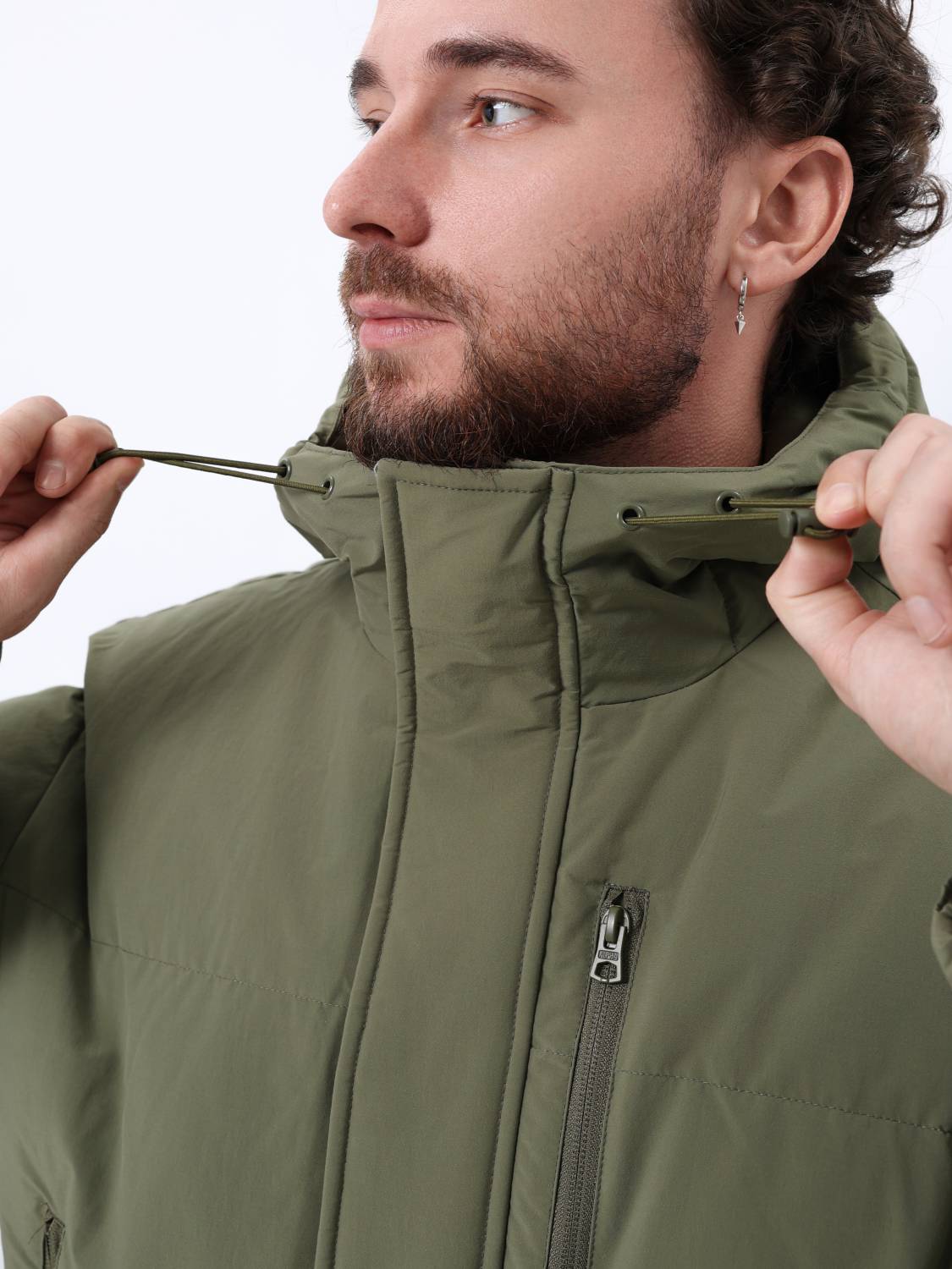 Пуховик / Парка теплая длинная мужская "Long Puffer Parka" (OG-107 Green) Alpha Industries