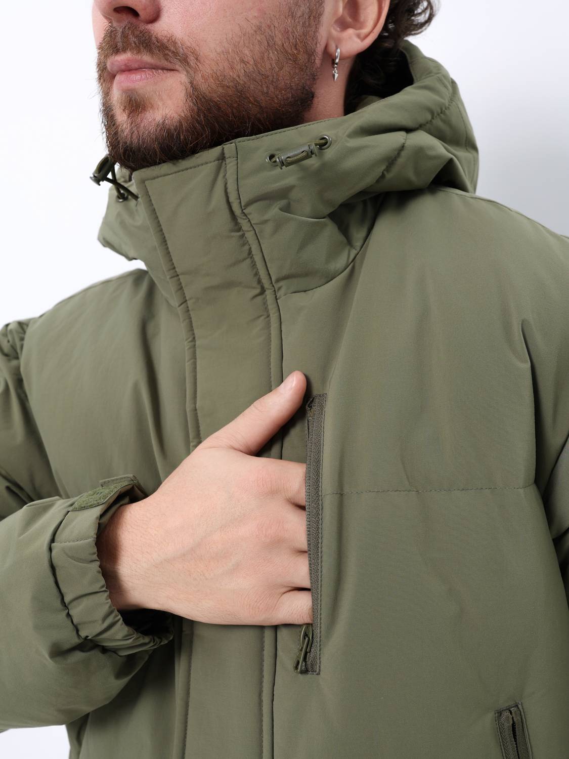 Пуховик / Парка теплая длинная мужская "Long Puffer Parka" (OG-107 Green) Alpha Industries