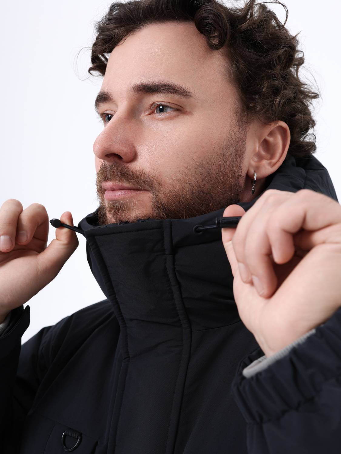 Куртка / Парка теплая пуховая длинная мужская "Seal Long Puffer" (Black) Alpha Industrie