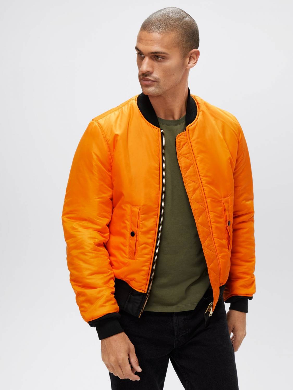 Куртка / Бомбер утепленный мужской "MA-1 Slim Fit" (Black) Alpha Industries 
