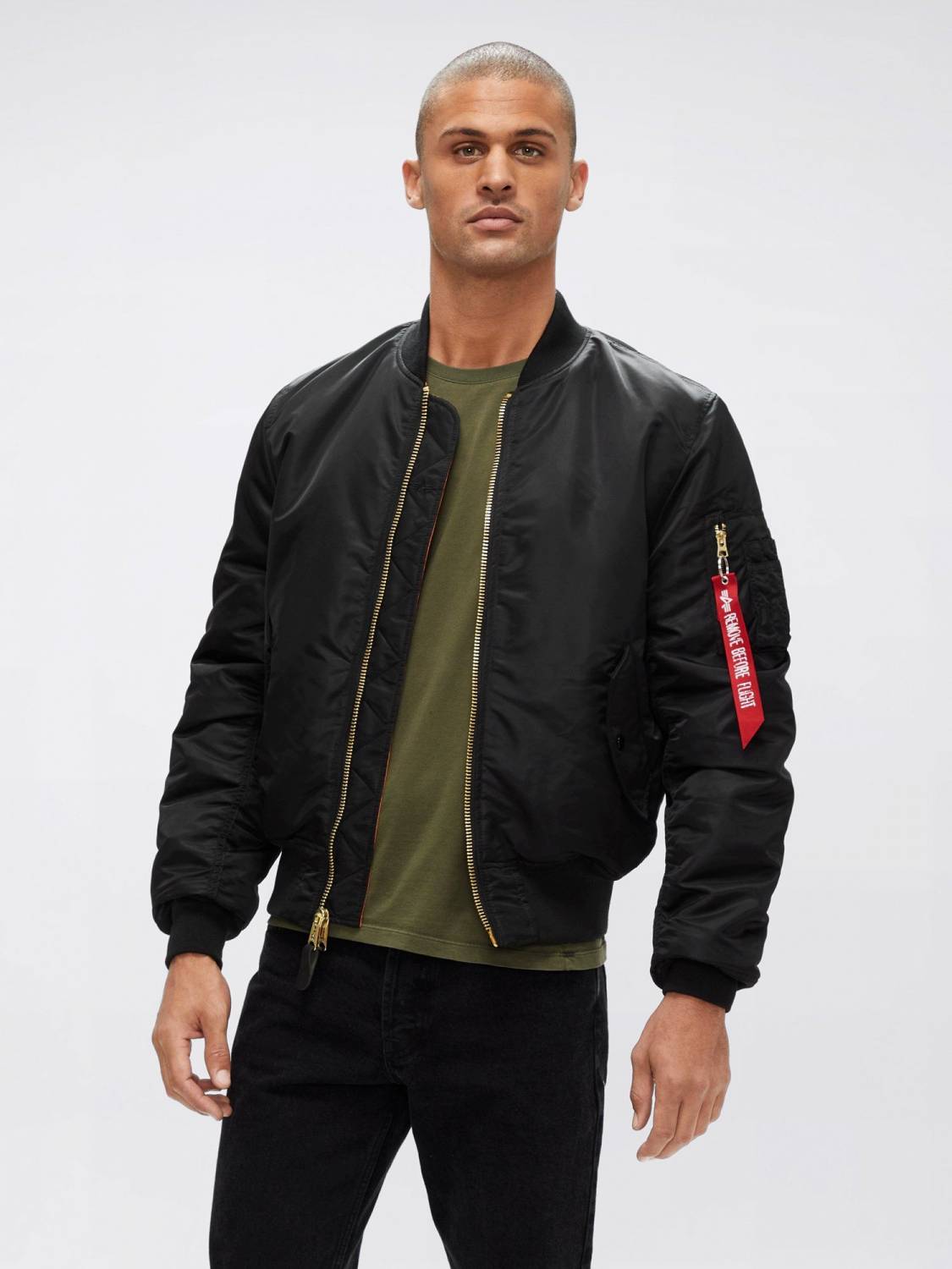 Куртка / Бомбер утепленный мужской "MA-1 Slim Fit" (Black) Alpha Industries 