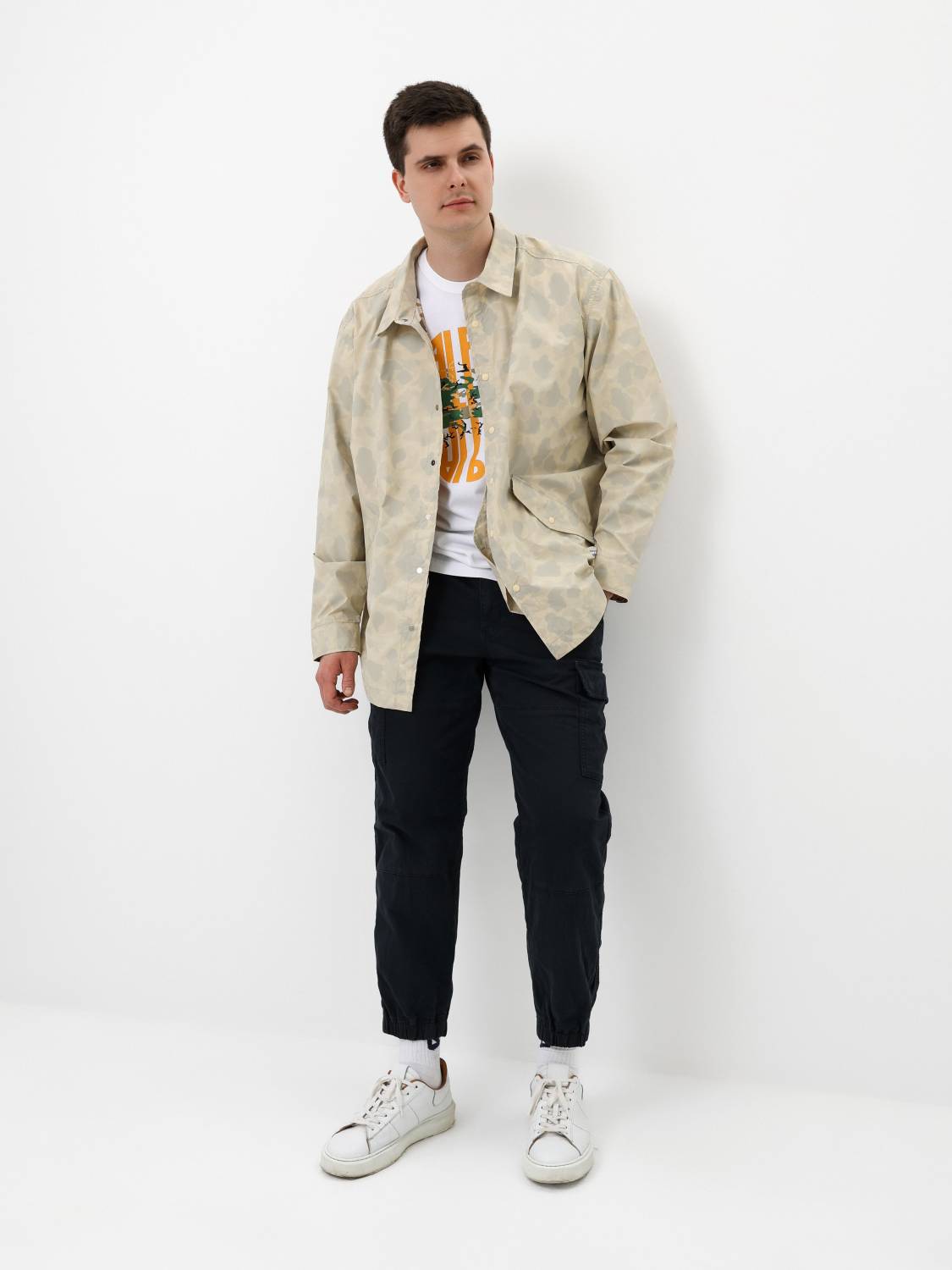 Куртка / Ветровка / Рубашка мужская "Packaway Shirt" (Limestone) Alpha Industries 3