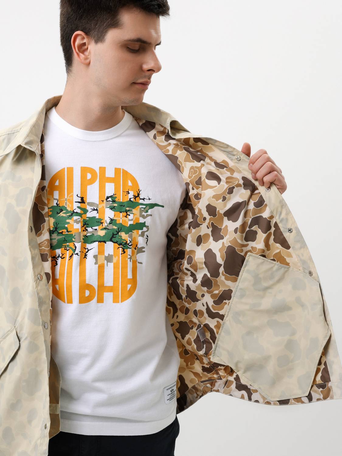 Куртка / Ветровка / Рубашка мужская "Packaway Shirt" (Limestone) Alpha Industries 3