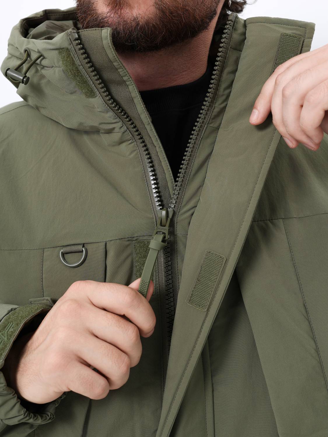 Куртка / Парка теплая пуховая длинная мужская "Seal Long Puffer" (OG-107 Green) Alpha Industrie