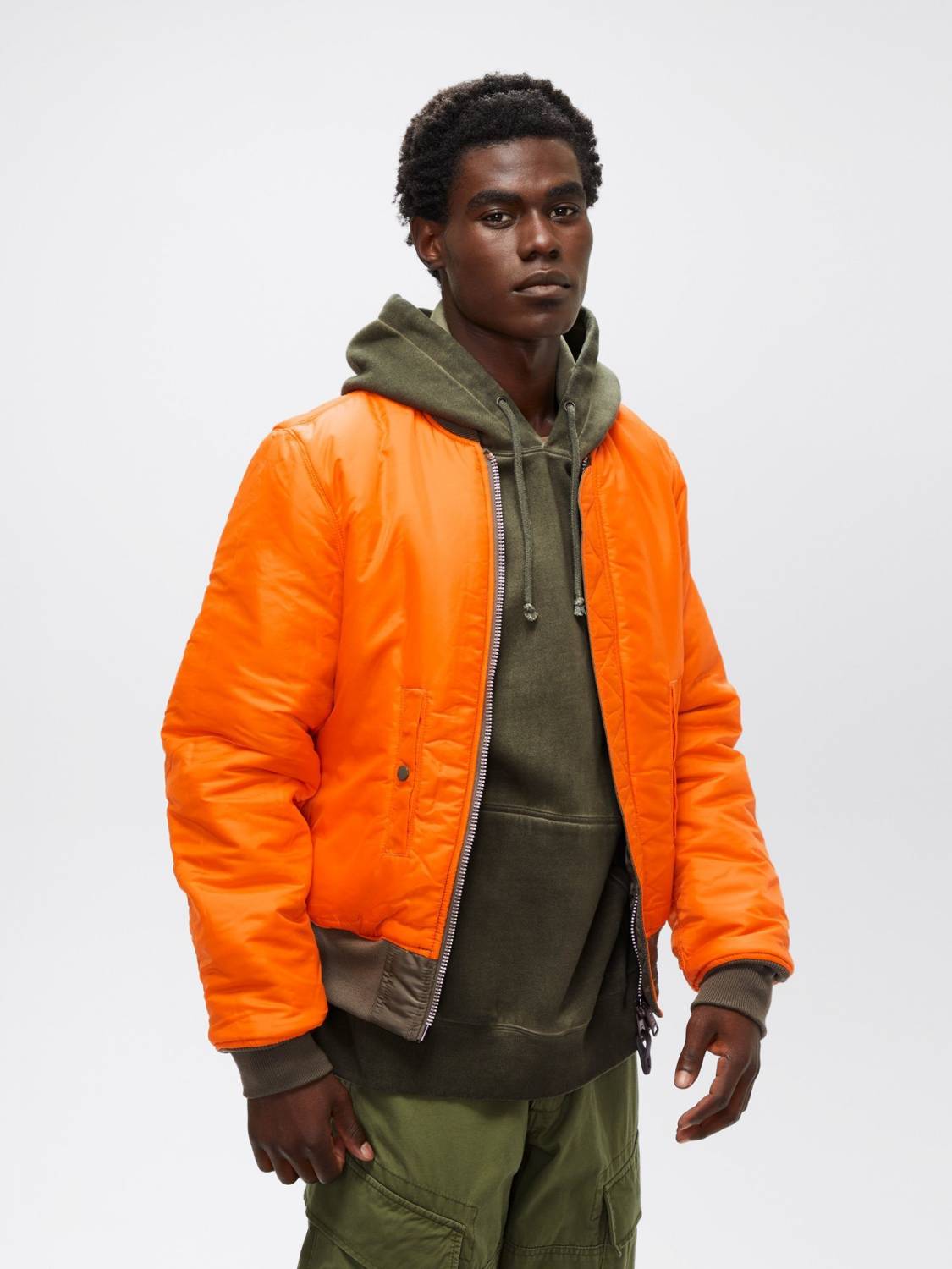 Куртка / Бомбер утепленный мужской "MA-1 Slim Fit" (Sage Green) Alpha Industries 