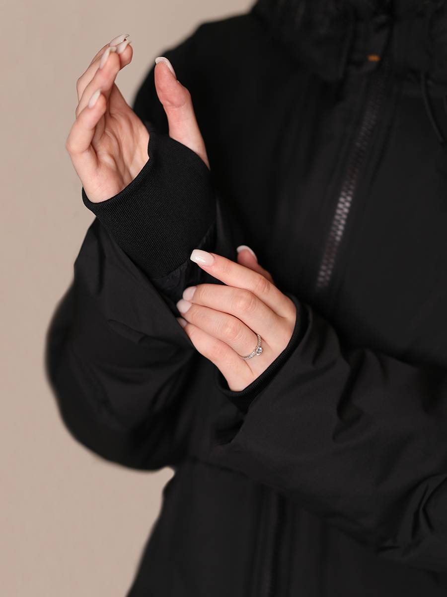 Куртка / Парка теплая женская "Short Parka" (Black) Alpha Industries