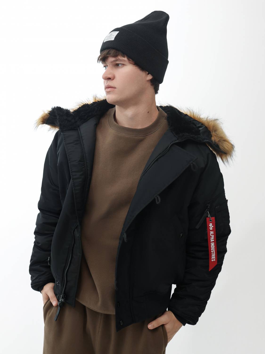 Куртка / Парка теплая мужская "N-2B" (Black) Alpha Industries 