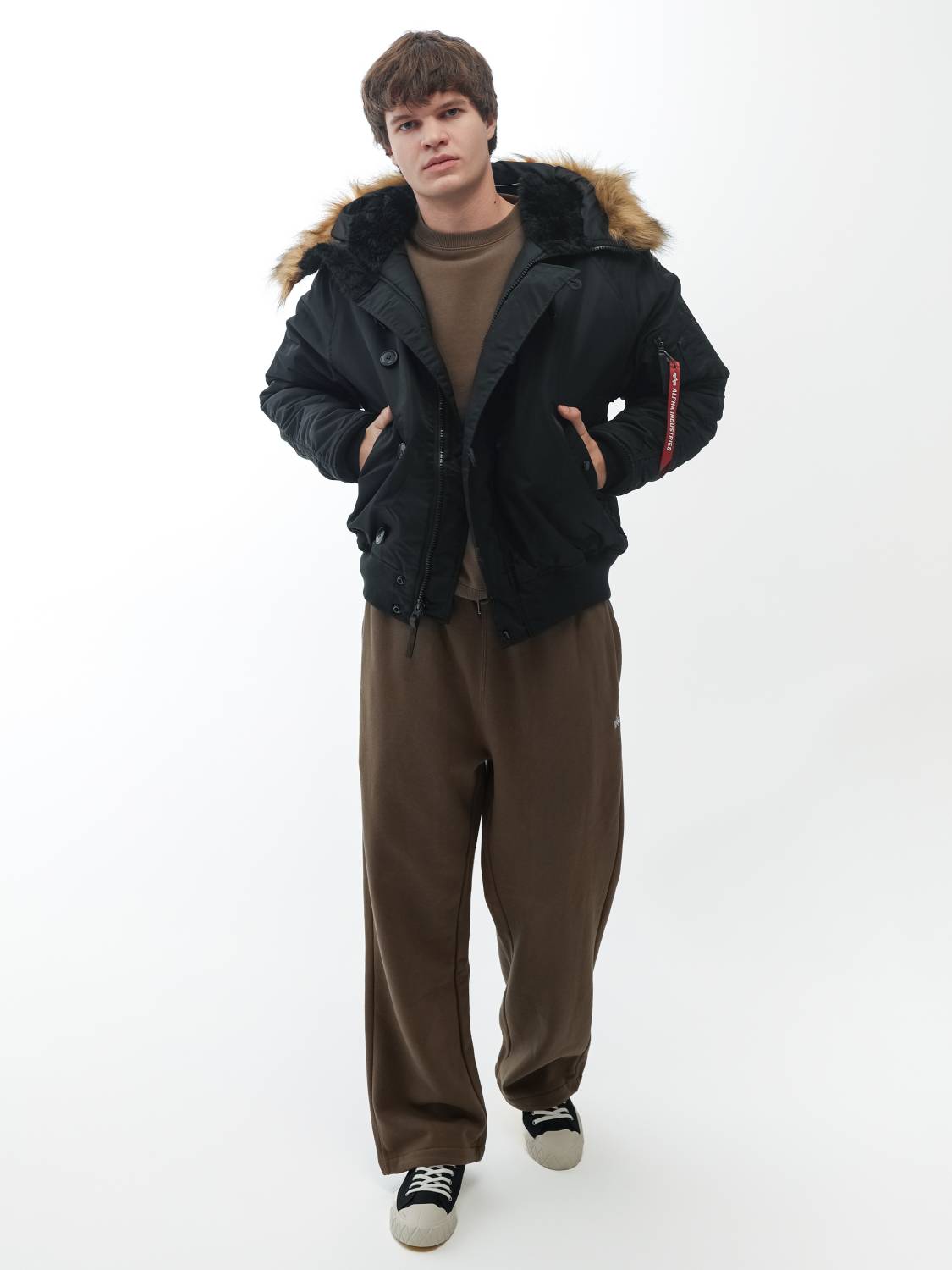 Куртка / Парка теплая мужская "N-2B" (Black) Alpha Industries 