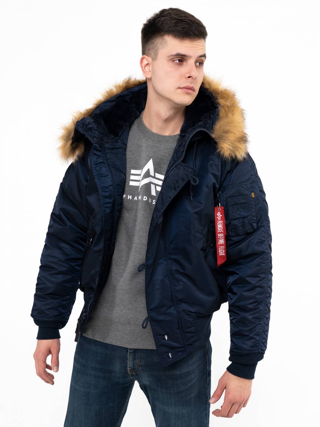 Куртка / Парка теплая мужская "N-2B" (Replica Blue) Alpha Industries