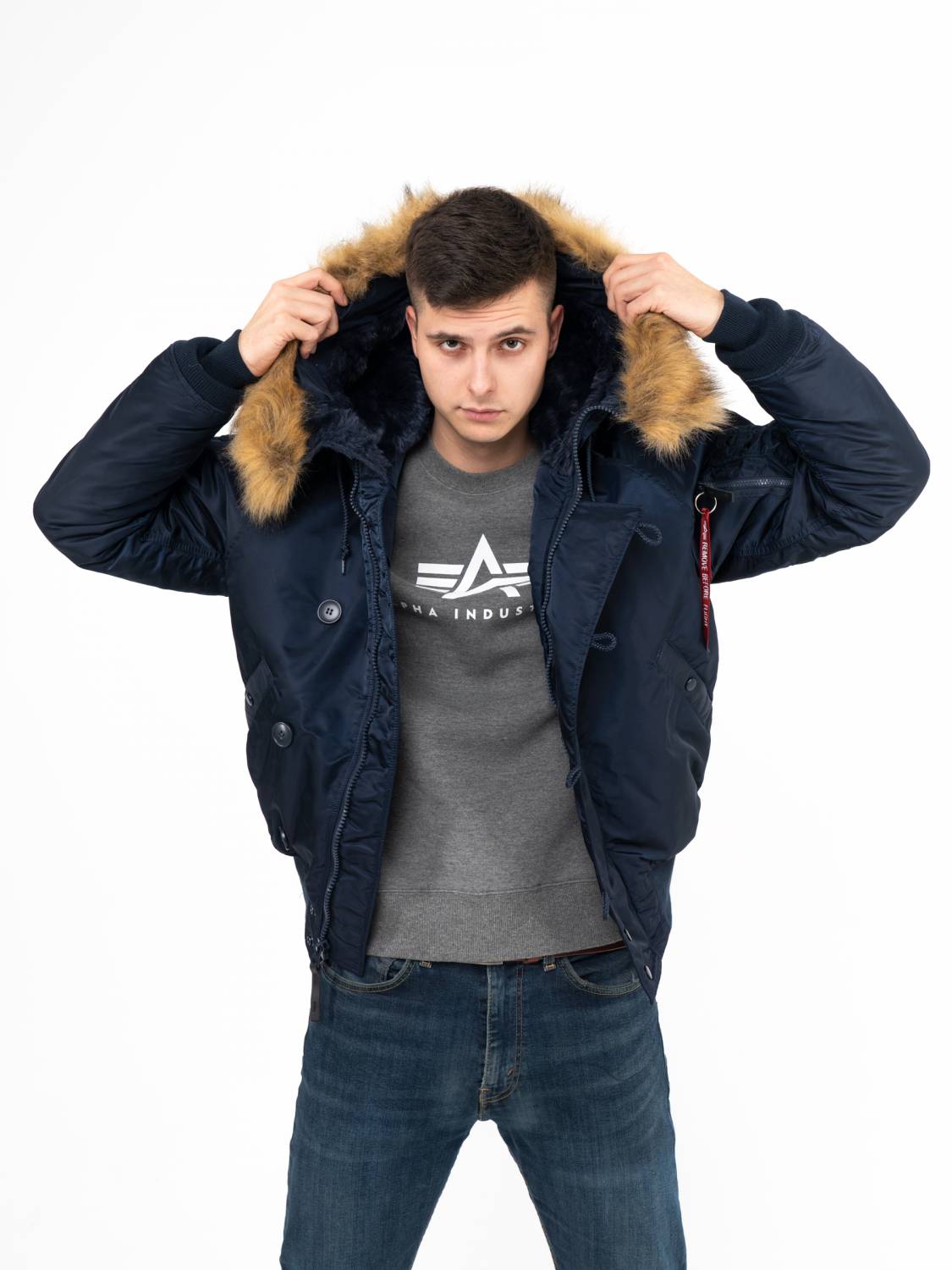 Куртка / Парка теплая мужская "N-2B" (Replica Blue) Alpha Industries