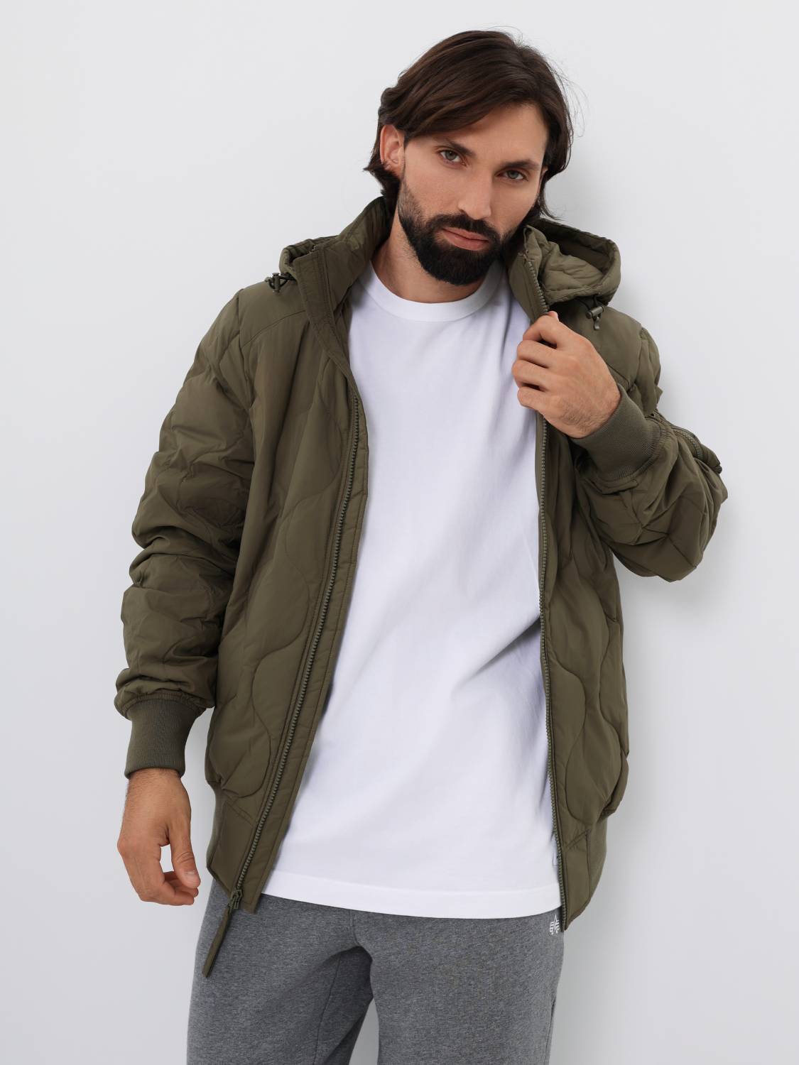 Пуховик / Куртка утепленная мужская "Lightweight Down" (OG-107 Green) Alpha Industries