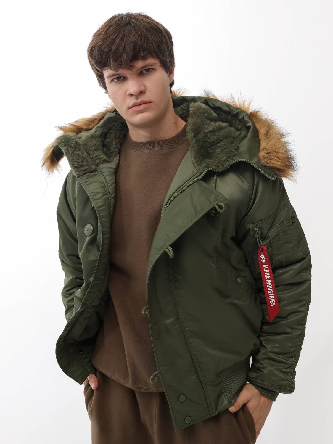 Куртка / Парка теплая мужская "N-2B" (Sage) Alpha Industries