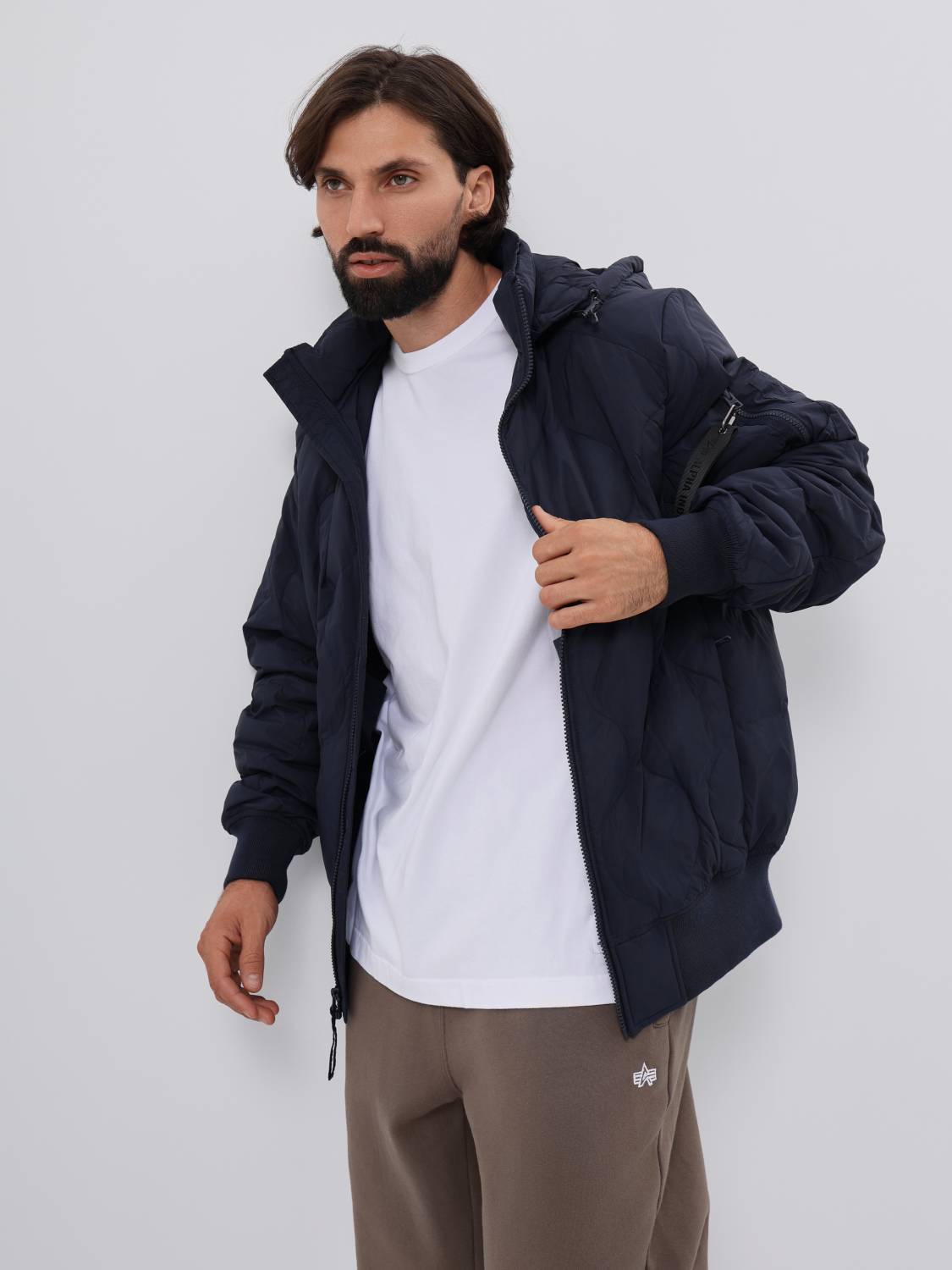 Пуховик / Куртка утепленная мужская "Lightweight Down" (Replica Blue) Alpha Industries
