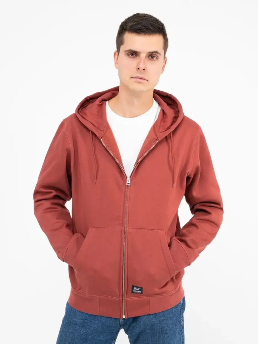 Худи / Толстовка на молнии "Redstone" (Faded Red) Vintage Industries