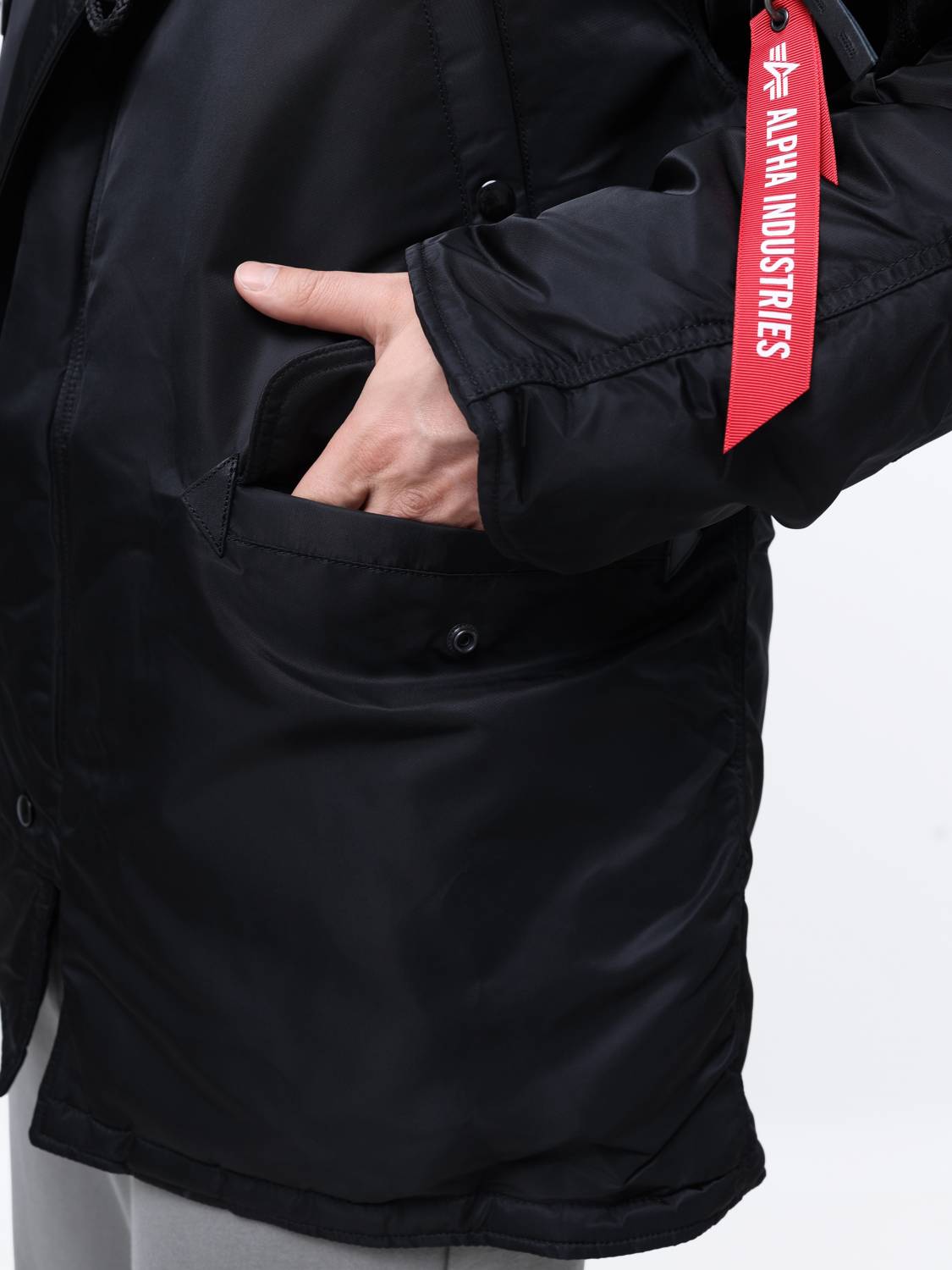 Куртка / Парка теплая мужская "N-3B" (Black) Alpha Industries