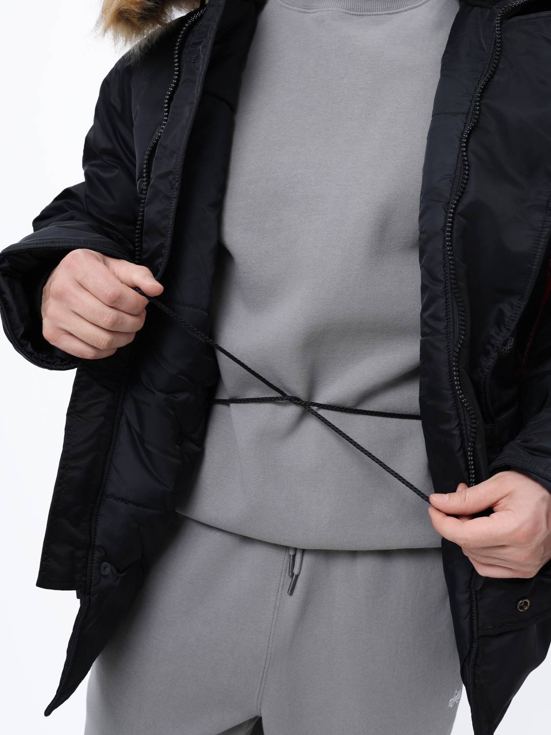Куртка / Парка теплая мужская "N-3B" (Black) Alpha Industries