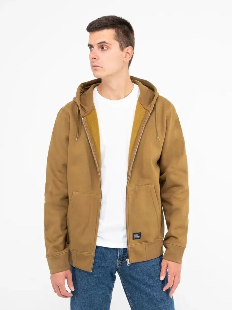 Худи / Толстовка на молнии "Mid Grey" (Taupe) Vintage Industries