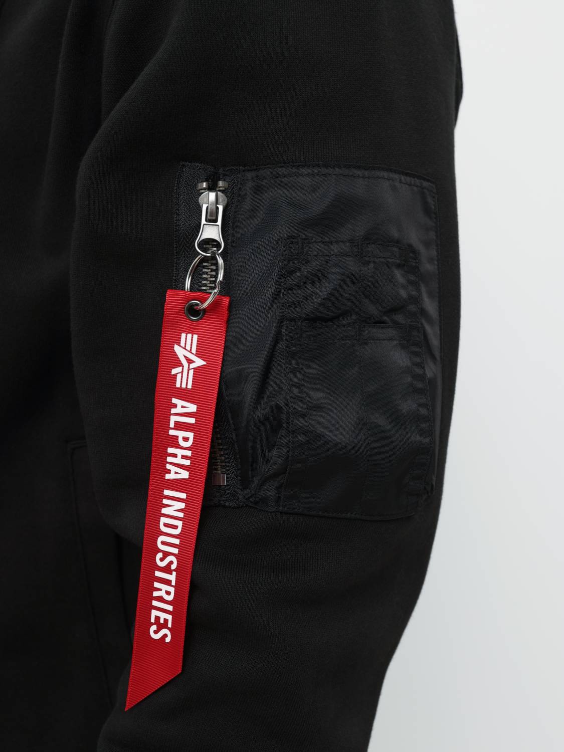 Худи / Толстовка на молнии "Utility Pocket Full Zip Up" (Black) Alpha Industries