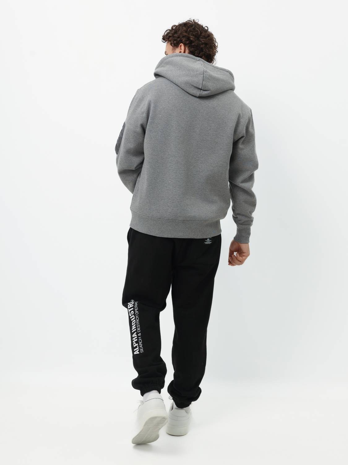 Худи / Толстовка на молнии "Utility Pocket Full Zip Up" (Medium Charcoal Heather) Alpha Industries