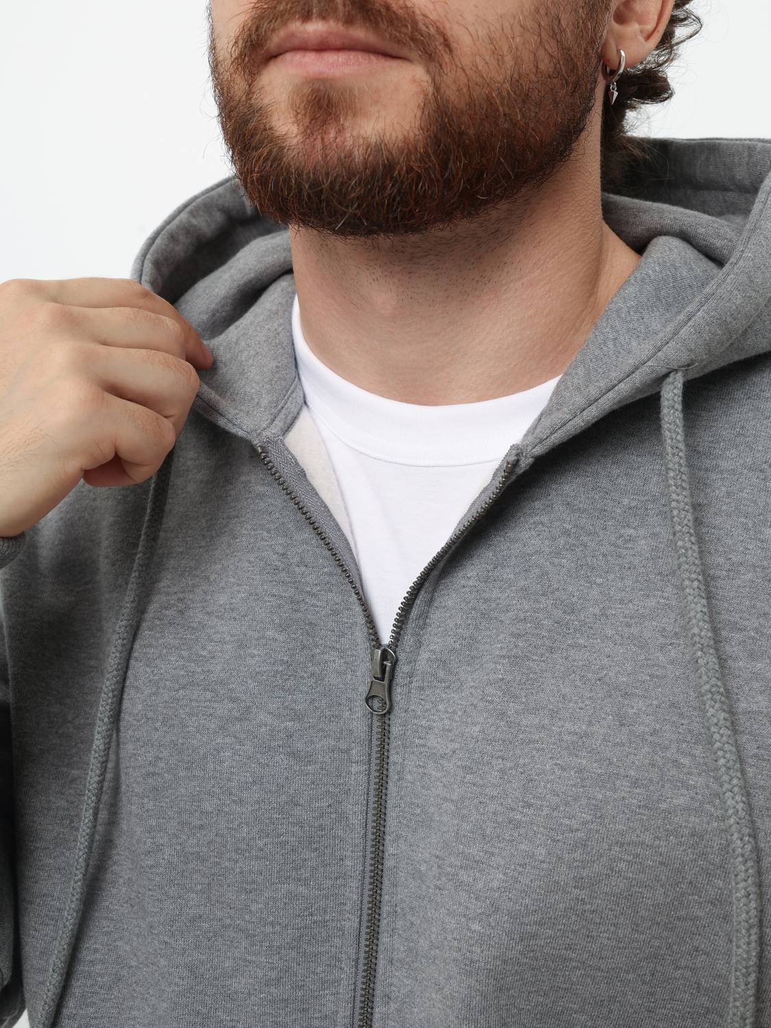 Худи / Толстовка на молнии "Utility Pocket Full Zip Up" (Medium Charcoal Heather) Alpha Industries