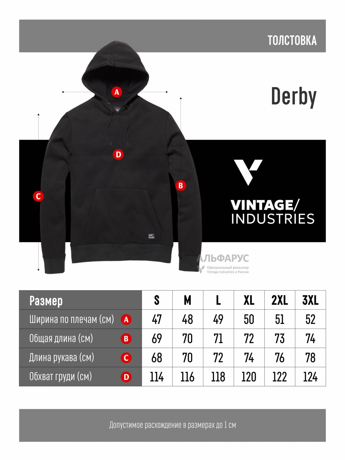 Худи / Толстовка "Derby" (Black) Vintage Industries