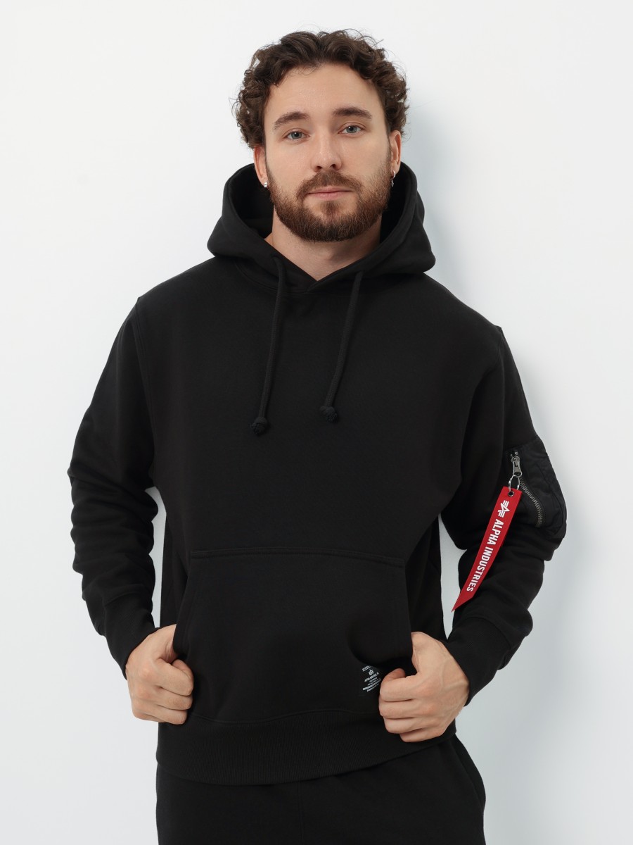 Худи / Толстовка "Utility Pocket Hoodie" (Black) Alpha Industries