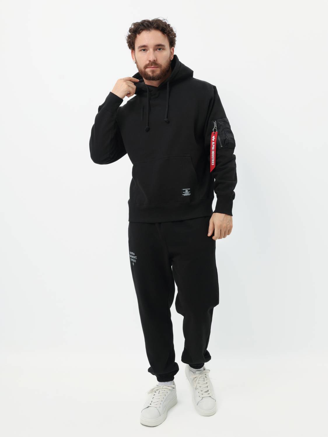Худи / Толстовка "Utility Pocket Hoodie" (Black) Alpha Industries