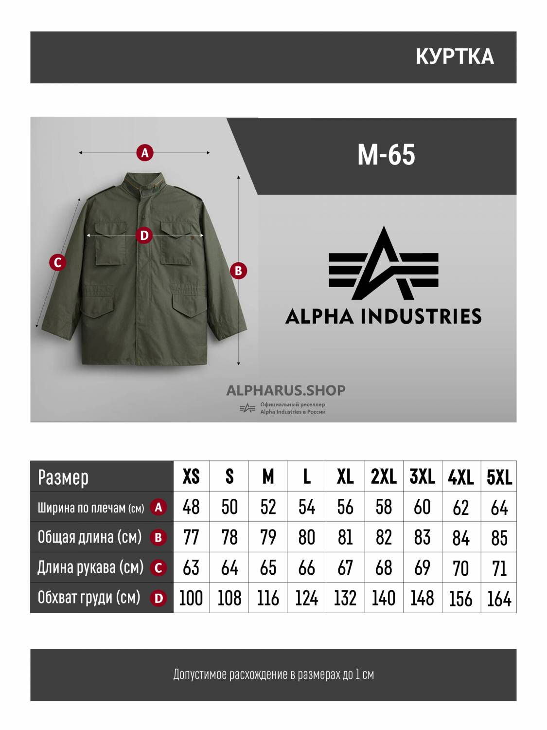 Куртка мужская "M-65" (Olive) Alpha Industries