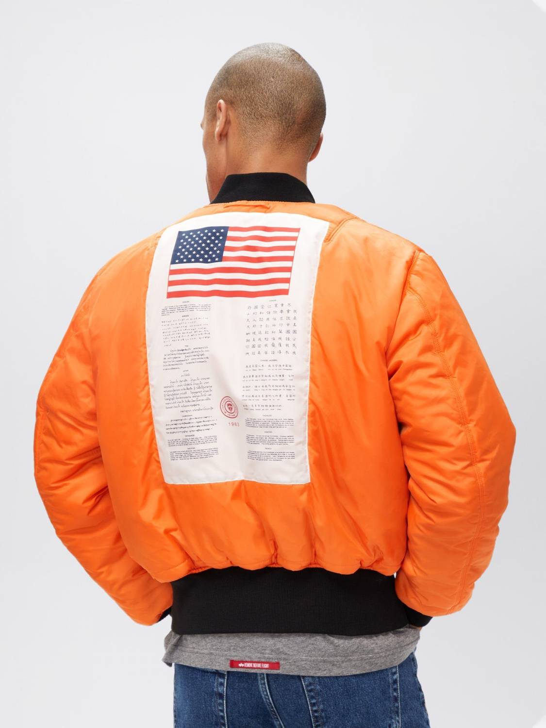 Куртка / Бомбер утепленный мужской ''MA-1 Blood Chit'' (Black) Alpha Industries