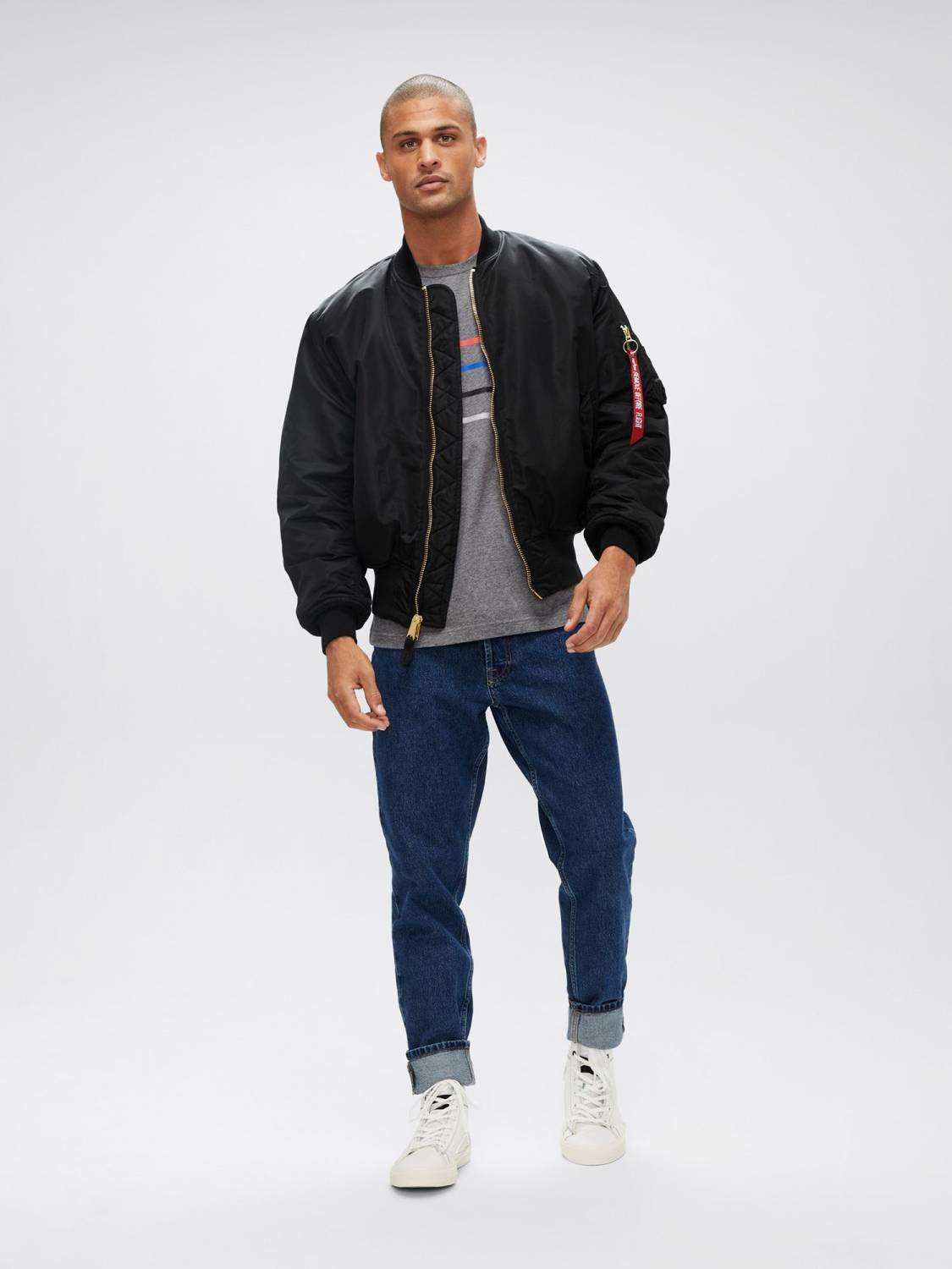 Куртка / Бомбер утепленный мужской ''MA-1 Blood Chit'' (Black) Alpha Industries
