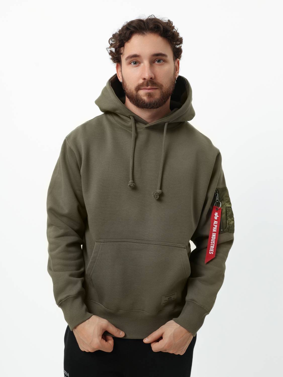 Худи / Толстовка "Utility Pocket Hoodie" (OG-107 Green) Alpha Industries