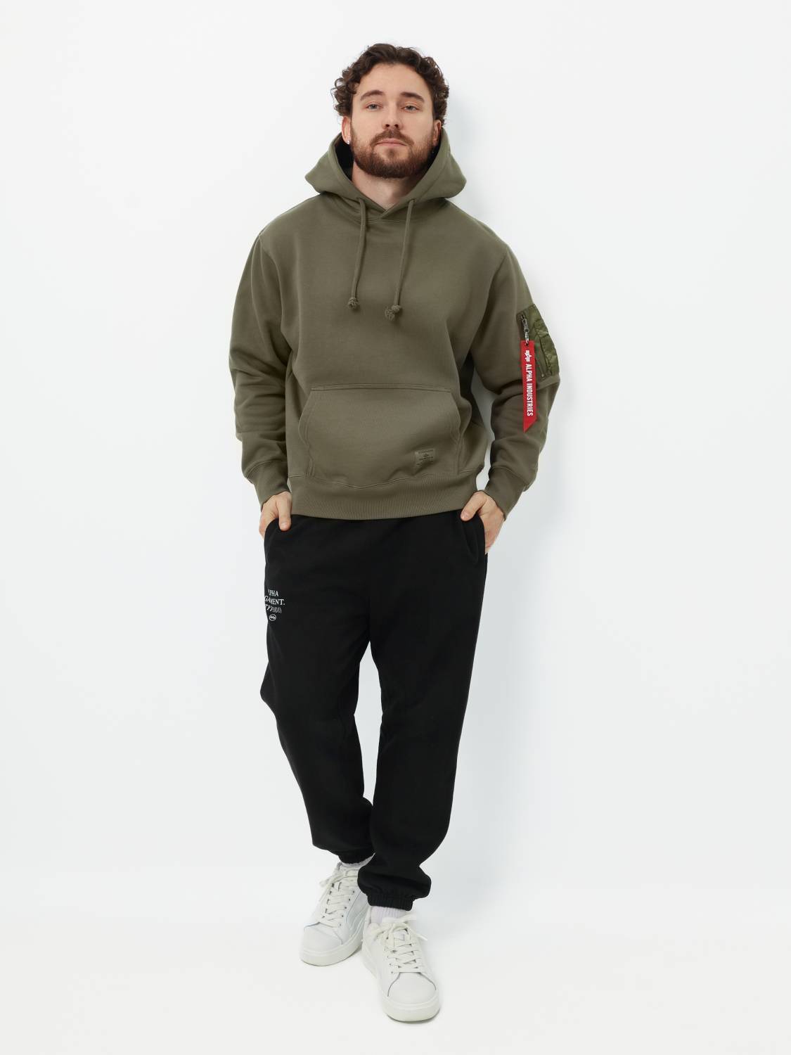 Худи / Толстовка "Utility Pocket Hoodie" (OG-107 Green) Alpha Industries