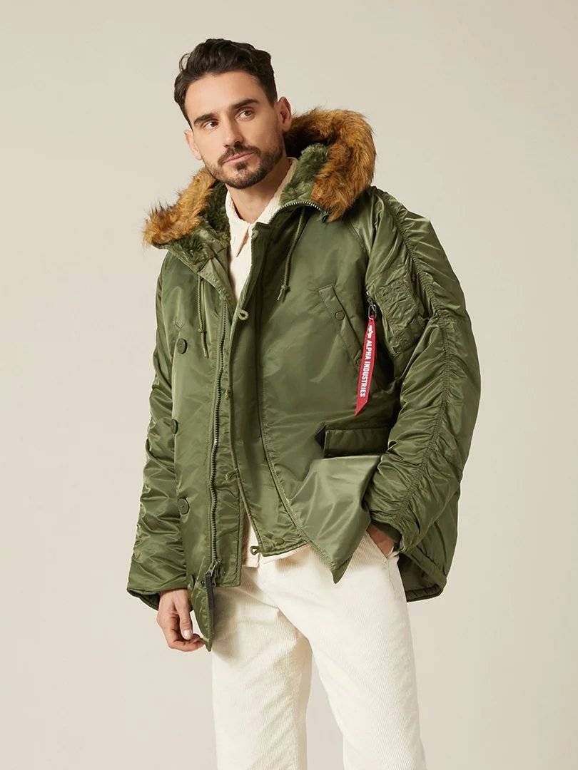 Куртка / Парка теплая мужская "N-3B" (Sage Green) Alpha Industries