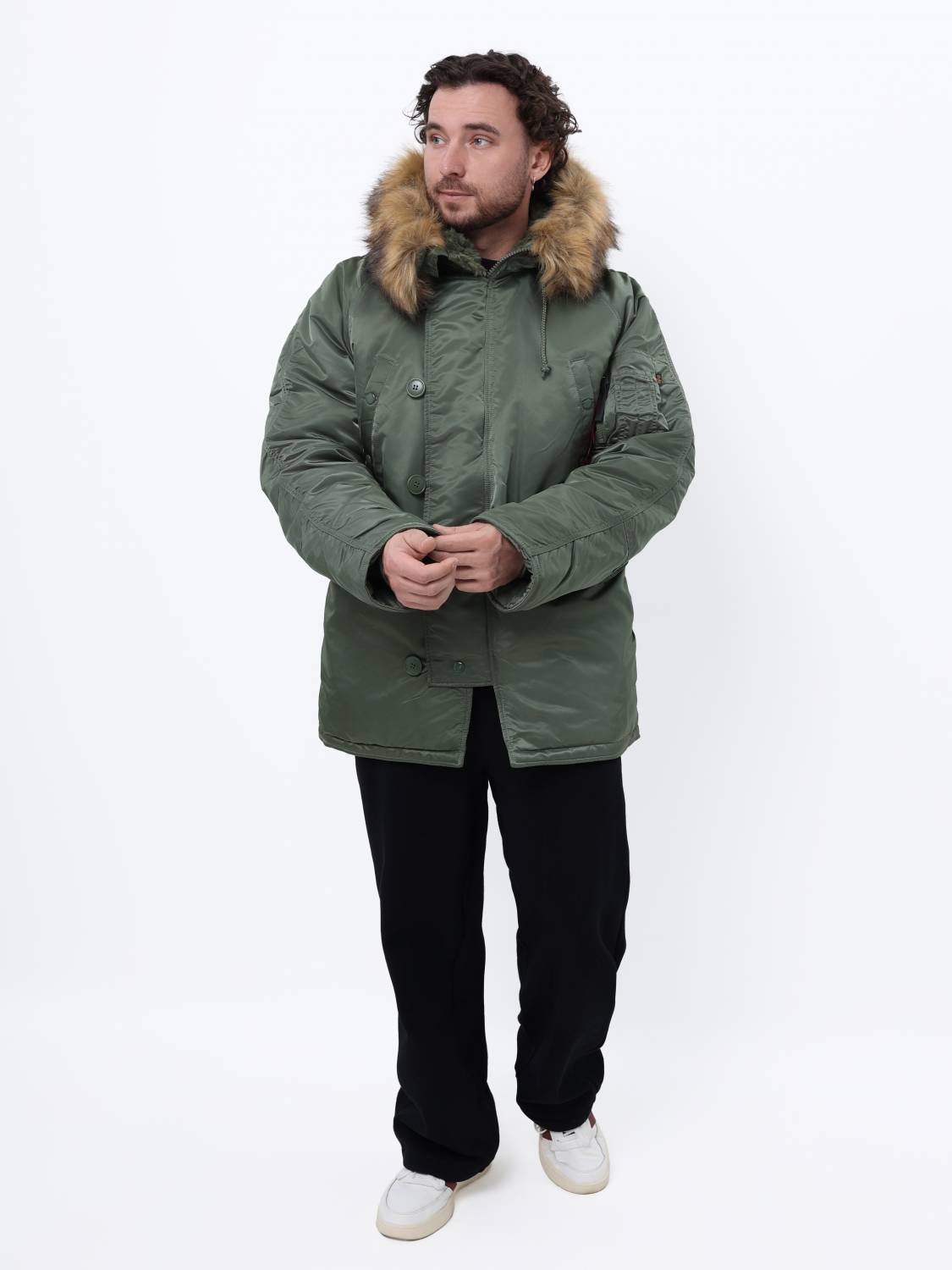 Куртка / Парка теплая мужская "N-3B" (Sage Green) Alpha Industries